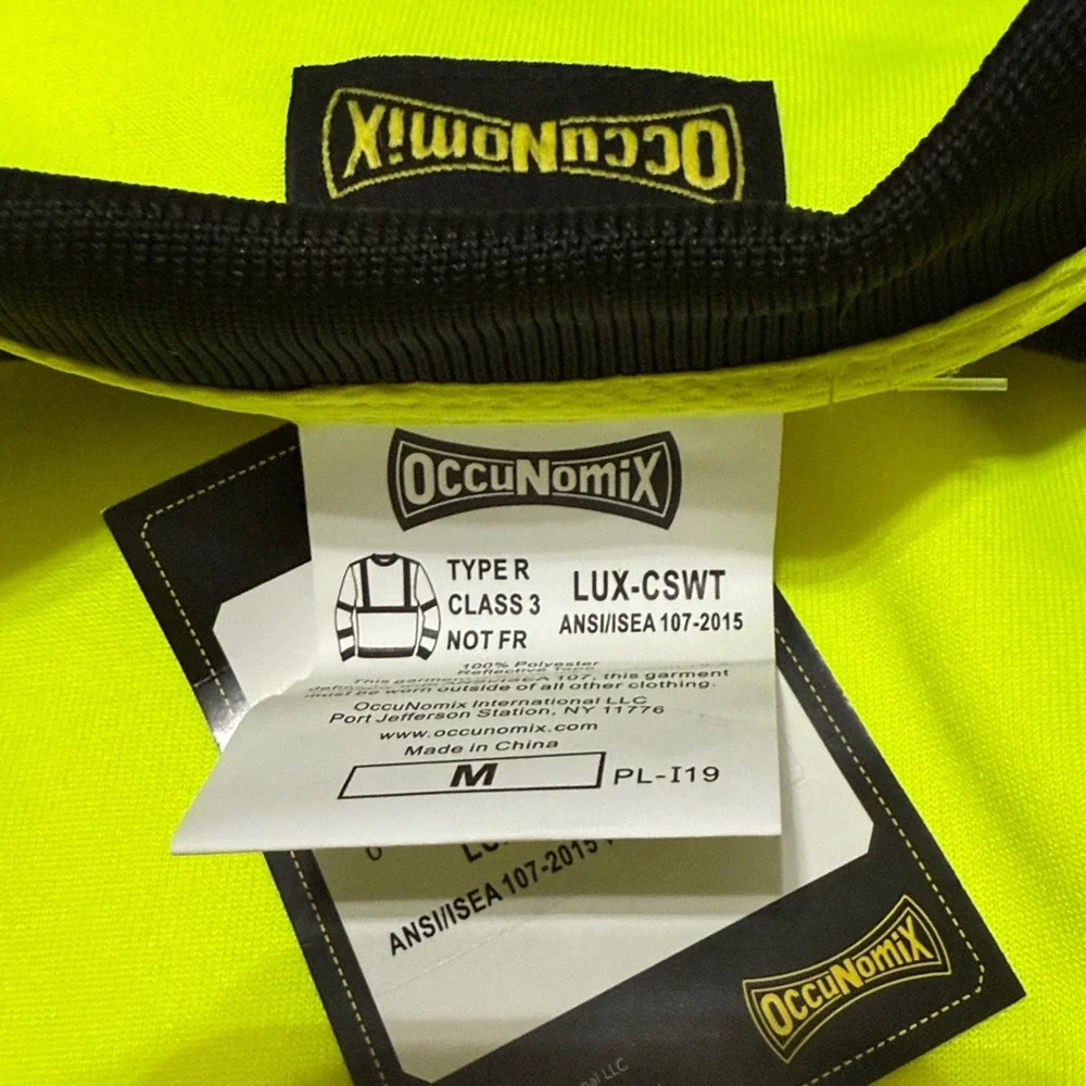 High-Visibility Yellow and Gray Men's Crewneck Sweatshirt. Medium